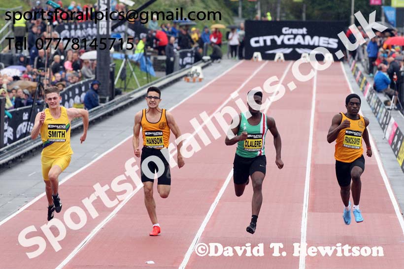 English Schools boys 150 metres, 2018 Great North CityGames. Photo: David T. Hewitson/Sports for All Pics